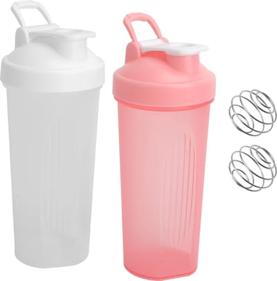 600 ml, eiwit, shakebeker met bal, ML-display, lekvrij, proteïneshaker, gym, fitness, fles, proteïneshaker, shakebeker voor crèmig proteïnepoeder, wei, B