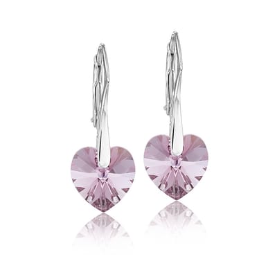 Montebello Oorbellen Lily HZ78 - Swarovski Hart - 925 Zilver Gerhod. - Ø10mm - 25mm