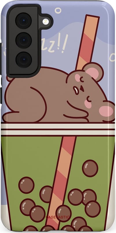 Casetastic Hoesje Geschikt voor Samsung S21 FE - Stijlvolle Beschermende Duo-layer Case - Bubbelthee Droom