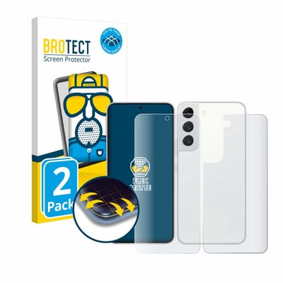 BROTECT - Screenprotector voor Samsung Galaxy S22 5G (Voor+Achter) - Folie Beschermfolie matte volledig dekking 2 Stuks