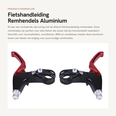 Dailygoods- Remhendels Aluminium Legering - Fietsremhendels - Geschikt voor Mountainbike/BMX - Eenvoudig te Installeren - 4 Kleuren Beschikbaar - Verbeterde Rijervaring - Fietsrem