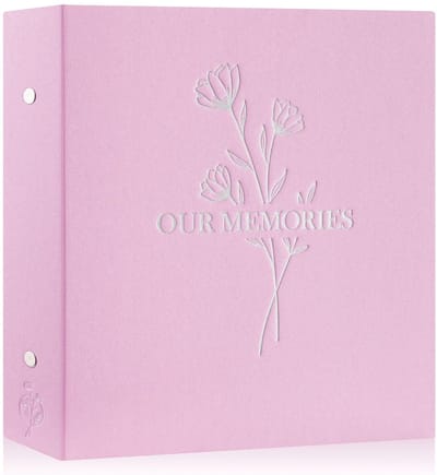 Dailygoods- Fotoalbum 10x15 cm - Geschikt voor 600 foto's - Insteekalbum - Luxe linnen omslag - Waterdicht en zuurvrij - Stijlvolle zilveren print - Herinneringsalbum