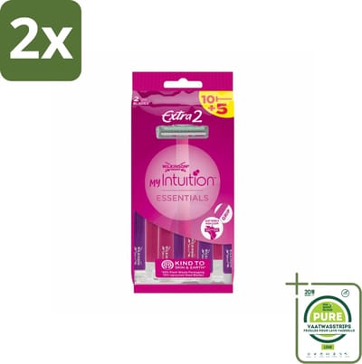 Wilkinson - Wegwerpscheermesjes - Extra 2 Beauty - Extra Comfort - 15 mesjes - Voordeelverpakking - 2 stuks - Wegwerpscheermesjes - Scheermesjes dames