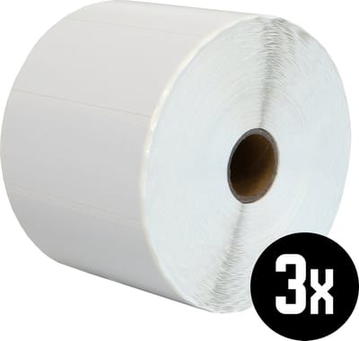 DULA Compatible Zebra Labels 80x35mm - 2000 etiketten per rol - kern 25mm - Wit - Permanent - 3 rol