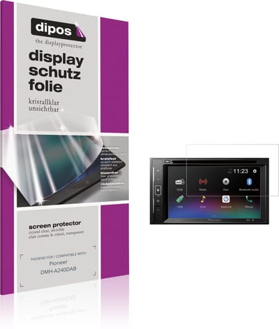dipos – 2x Beschermfolie geschikt voor Pioneer DMH-A240DAB | Krasbestendige & heldere Screenprotector Ultra-Thin