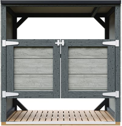 Timbela M980A-TUNDRA CAVERN - LP SmartSide Kliko ombouw - 2x240L - met deuren - container ombouw hout