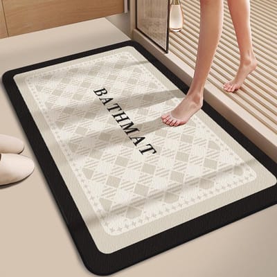 Diatomeeënaarde Vloermatten Badkamer Waterabsorptie en Antislip Sneldrogende Voetmatten voor Huis Vuilafstotende Deurmatten Makkelijk te Hanteren 60*90cm