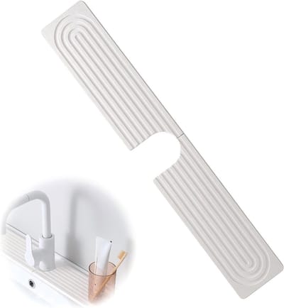 U-vormige waterkraan mat voor splashbescherming, 40 × 10 cm, afvoer mat voor keuken en badkamer, waterdichte bescherming