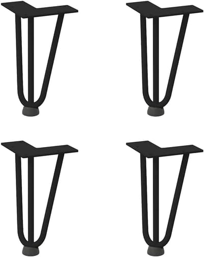 Haarnagelpoten Tafel - Onderstel Meubel - DIY Meubels Maken - Massief Staal Constructie - 20 cm Hoog - Zwart
