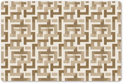 Placemats 45x30 cm - Placemat kunststof - 1 stuk - Geometrisch - Retro - Bruin - Borden onderleggers - Decoratie voor op tafel - Keuken tafeldecoratie accessoires - Vinyl onderlegger - Tafelversiering