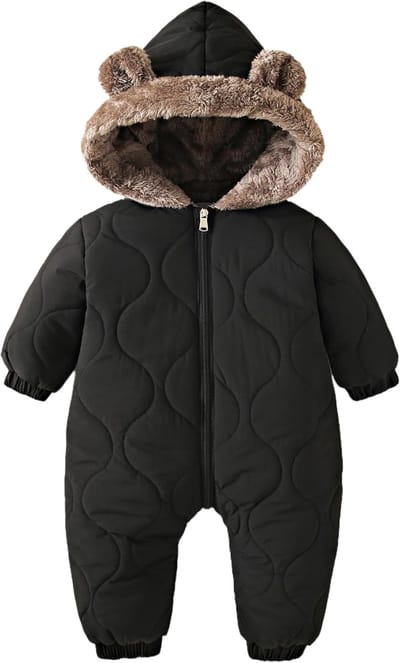Dikke Fleece Baby Sneeuwpak - Warme Winter Jumpsuit met Capuchon voor Jongen en Meisje (0-24 Maanden)