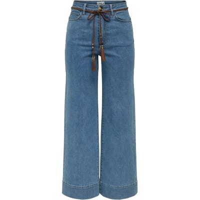 Only ONLMADISON High Waist Belt Wide Crop Dames Jeans - blauw - W30L32