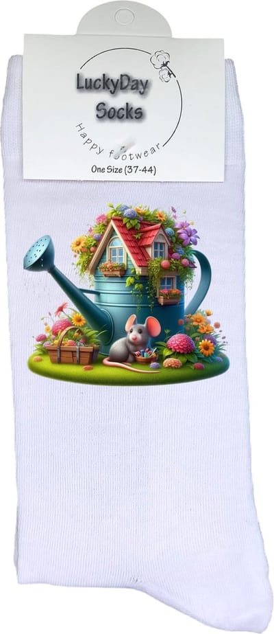 Gieter - Opkikker - Grappige sokken - Valentijns cadeau - Verjaardag cadeau - Grappig - Leuke sokken - Vrolijke sokken - Blauw - Tuin - Kerst Sokken - Vaderdag - Moederdag - Kerstcadeau - Socks die Happy maken - 37-44
