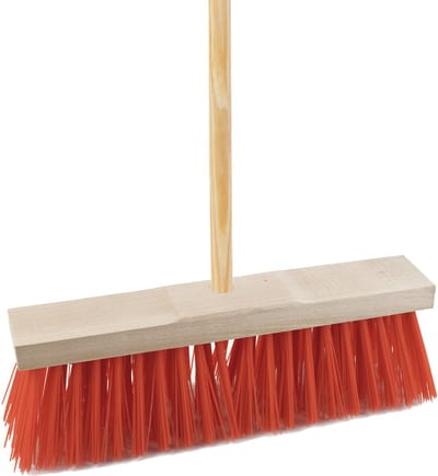 Sorex Bezem buiten - 32 cm - rood - steel 140 cm - harde bezem - straatbezem