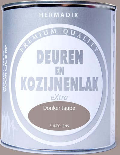 Hermadix deuren & kozijnen lak zijdeglans donker taupe - 750 ml.