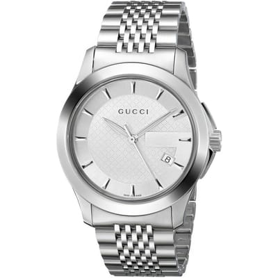 Gucci YA126401 G-Timeless Zilveren Wijzerplaat Herenhorloge