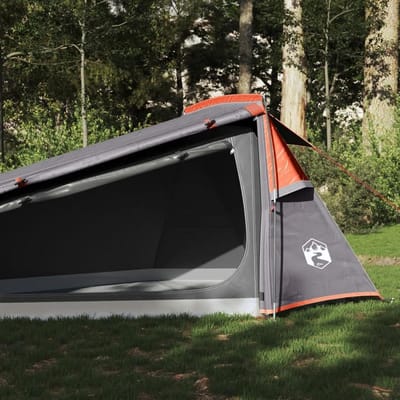 Kampeertent Tunnel - Outdoor Tent Koepeltent - Bescherming tegen Weer - Waterdicht Winddicht - 2-persoons - Grijs Oranje