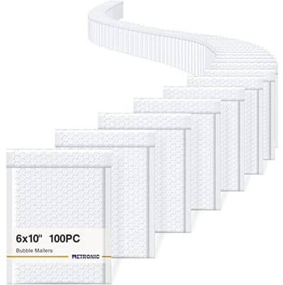 Bubble Mailers 6x10 Inch - 100 Stuks - Zelfzegel Waterdichte Enveloppen voor Verzending van Kleine Voorwerpen en Sieraden