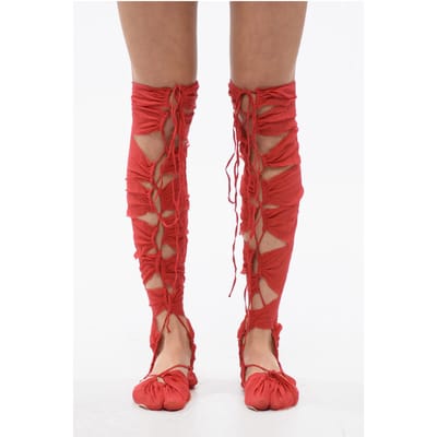 TABI Thing-Highs veterschoenen van zijdemix in rood