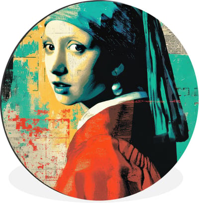 WallCircle - Wandcirkel - Muurcirkel - Klassiek - Pareloorbel - Streetartstijl - Kleurrijk - Aluminium - Dibond - 30x30 cm - Binnen en Buiten