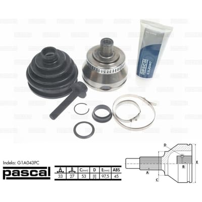 Homokineet reparatie set, aandrijfas PASCAL G1A043PC