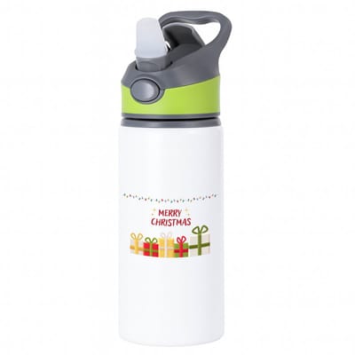 Hacebo® - Kerstmerry christmas waterfles met rietje groen - Kerstmis - Kerst beker - winter - kerst - christmas - kerst cadeau - water fles - 650ML