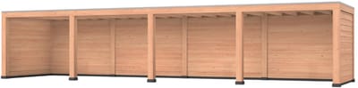 Douglas overkapping, 1200 x 300, met achterwand en twee zijwanden, Westwood Modern Plus