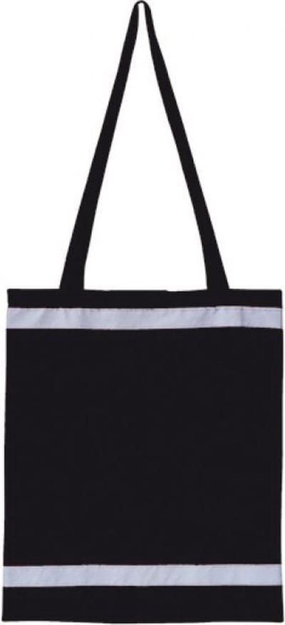 Korntex Warnsac® Reflective Shopping Bag With Long Handles KX105 - Black - ca. 38 x 42 cm