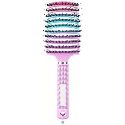 Haarborstel met Nylon Borstelharen Meisjes Haarhoofdhuid Massage Kam Vrouwen Nat Krullend Ontklitten Haarborstel voor Salon Kappers Styling Tool roze