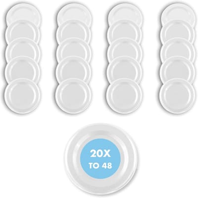 20x Witte Twist-Off Deksel 48mm voor Glazen Flessen, Jampotten en Inmaakpotten