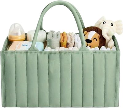 Luier Opberger - Baby Organizer - Babykamer Inrichten - Opvouwbaar Ontwerp - 36 x 14 cm - Lichtgroen
