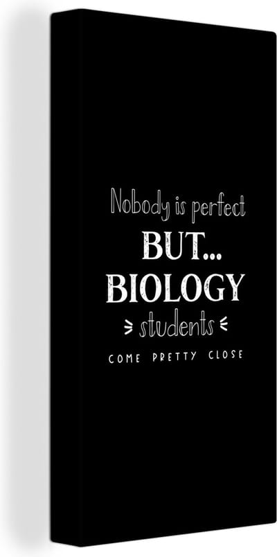 Canvas Schilderij Quote - Biologie - Studenten - 20x40 cm - Wanddecoratie