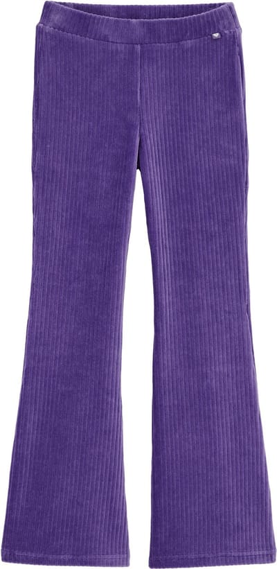 WE Fashion Meisjes velvet flared legging van ribstof