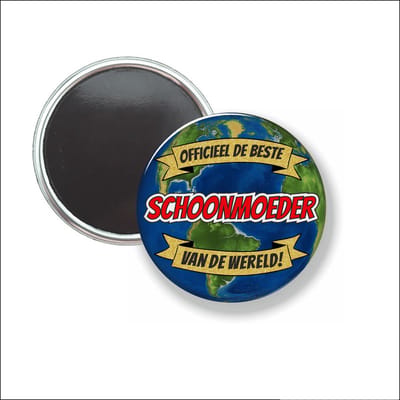 Button Met Magneet 58 MM - Officieel De Beste Schoonmoeder Van De Wereld - NIET VOOR KLEDING