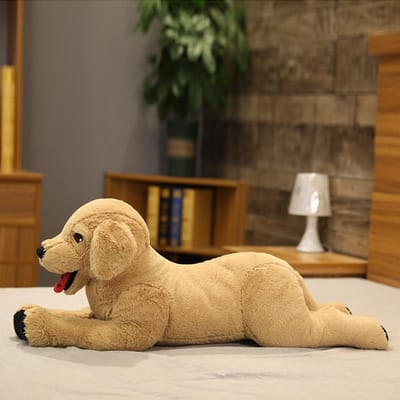 40/70cm Simulatie Labrador Hond Pluche Speelgoed Creatief Realistisch Dier Puppy Poppen Gevuld Zacht Speelgoed voor Kinderen Verjaardagscadeau 40cm Chocola