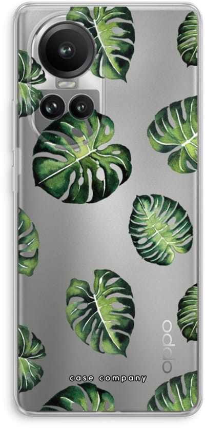 Case Company® - Hoesje geschikt voor Oppo Reno 10 Pro hoesje - Tropische bladeren - Soft Cover Telefoonhoesje - Bescherming aan alle Kanten en Schermrand