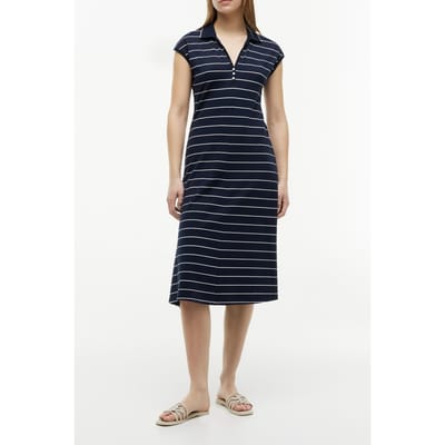 Tommy Hilfiger Lyocell Henley Ss Fine Dark Night Navy/white Größe: S | Blusenkleider Outlet | Damen | Schwarz