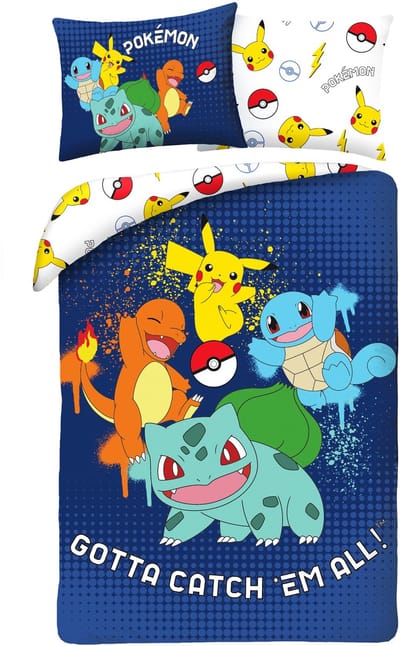 Pokemon Gotta Catch Em All Dekbedovertrek 140 x 200 cm (70 x 90 cm) polyester