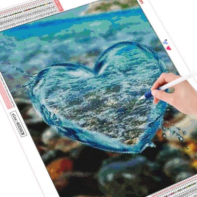 5D Diamond Painting Kit Hart Diamant Borduursel Schilderachtige Diamant Mozaïek Steentjes Foto 20X30 blue