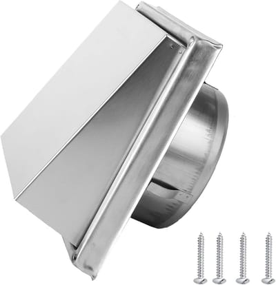 Ronde RVS Ventilatie Rooster 125mm met Insectenhor en Afdekking