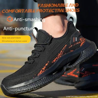Stalen neus schoenen voor heren Onverwoestbare werkschoenen Lichtgewicht stalen neus Antislip veiligheidsschoenen Air Shock Absorbtion Sneakers 44