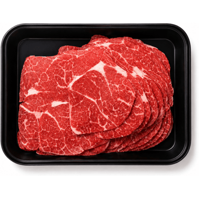 Horeca Vleescentrum Diepvries Vlees: Sukiyaki Hotpot met Dun Gesneden Rundernek (500 g) – 2 mm Dun
