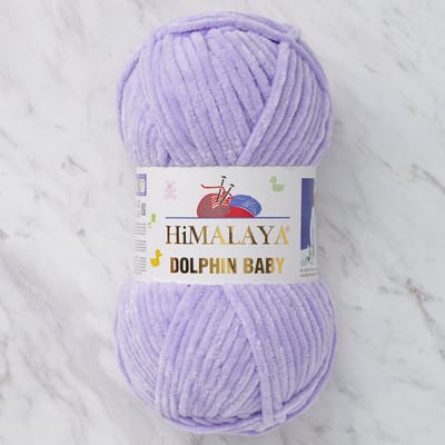 Himalaya Dolphin Baby 80305 Lila Fluwelen Garen, Breien en Haken, 100g, Super Zacht, Fluweel Breigaren, Volumineuze Pluche, Schijnen Fluweelachtig, Chenille Dolfijn Baby Wol, Amigurumi, Velluto Velours, Breiwol, Haakgaren, Kind Deken