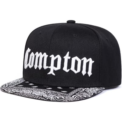 Mode Nouvelle Casquette de Baseball Compton Fleur de Cajou Visière Plate Casquette Plate Chapeau Street Hiphop Chapeau Ombrelle d'Extérieur black