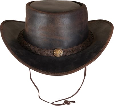 Urban 5884® - Cowboy - hat/Hoed - Bruin - Cracker - 100% Leer - Uniseks - volwassene - Maat M