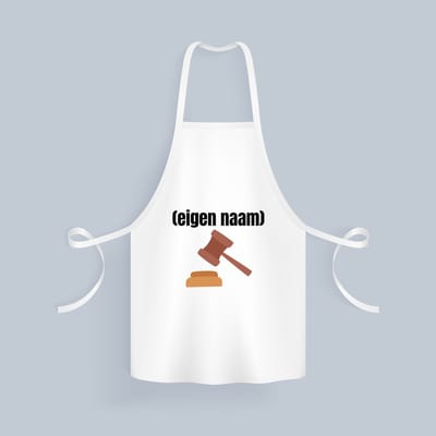 Akyol - rechter met hamer Keukenschort - Advocaat - iemand die rechter is - met eigen naam - leuk cadeau voor iemand die rechter is - cadeau - kado - 82 bij 71 cm