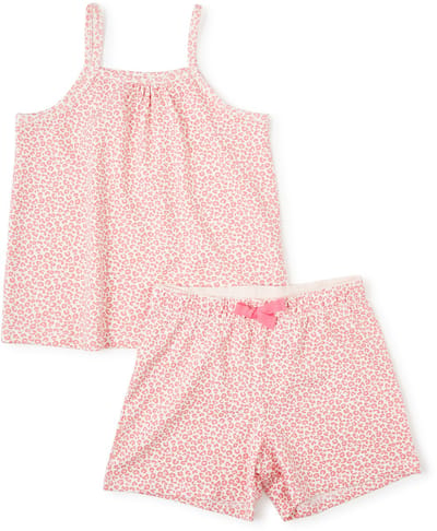 Little Label - korte meisjes pyjama luipaard roze 16Y/170-176 - 16Y/170-176