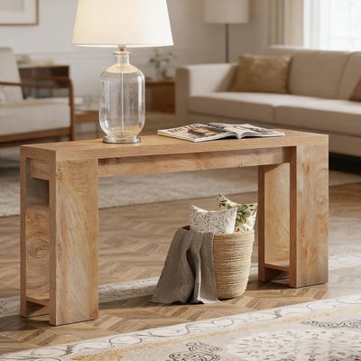 HAUSS SPOLE Consoletafel - Extra Lange Smalle Haltafel - Voor Hal En Achter Bank - Hout - 160 x 30 cm - Bruin