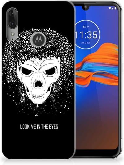 TPU Hoesje voor Silicone Back Case Motorola Moto E6 Plus Skull Hair