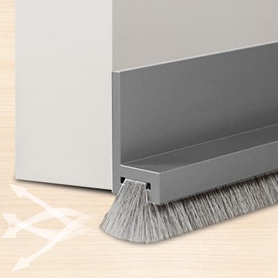 Deur Tochtstrip - Dorpelborstel Tochtwering - Energie Besparen - Zelfklevende Borstel - 100 cm - Grijs